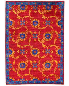 Hand-Knotted Sari Silk Rug - 7'6 x 5'4